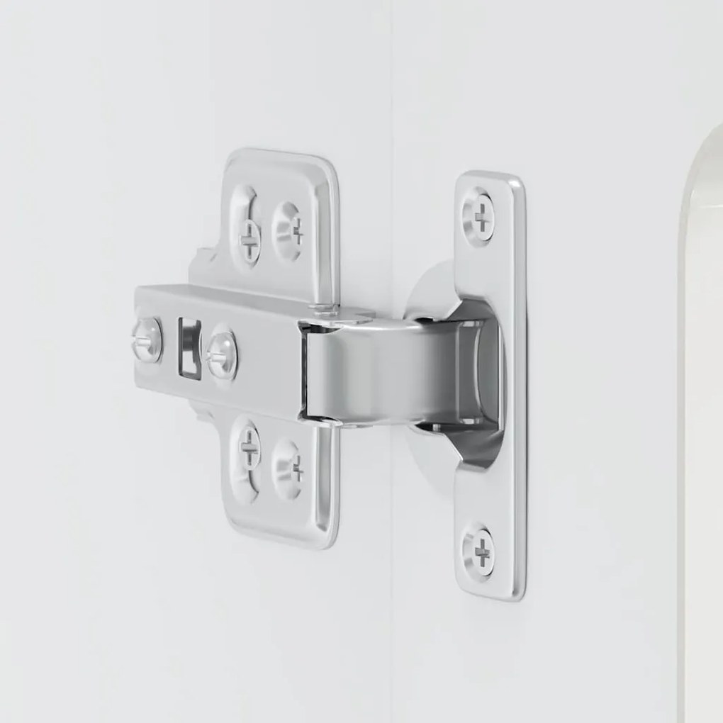 Armário parede de cozinha porta vidro Kalmar branco alto brilho