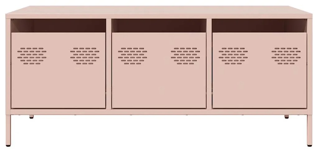 Mesa de centro 101,5x50x43,5 cm aço laminado a frio rosa