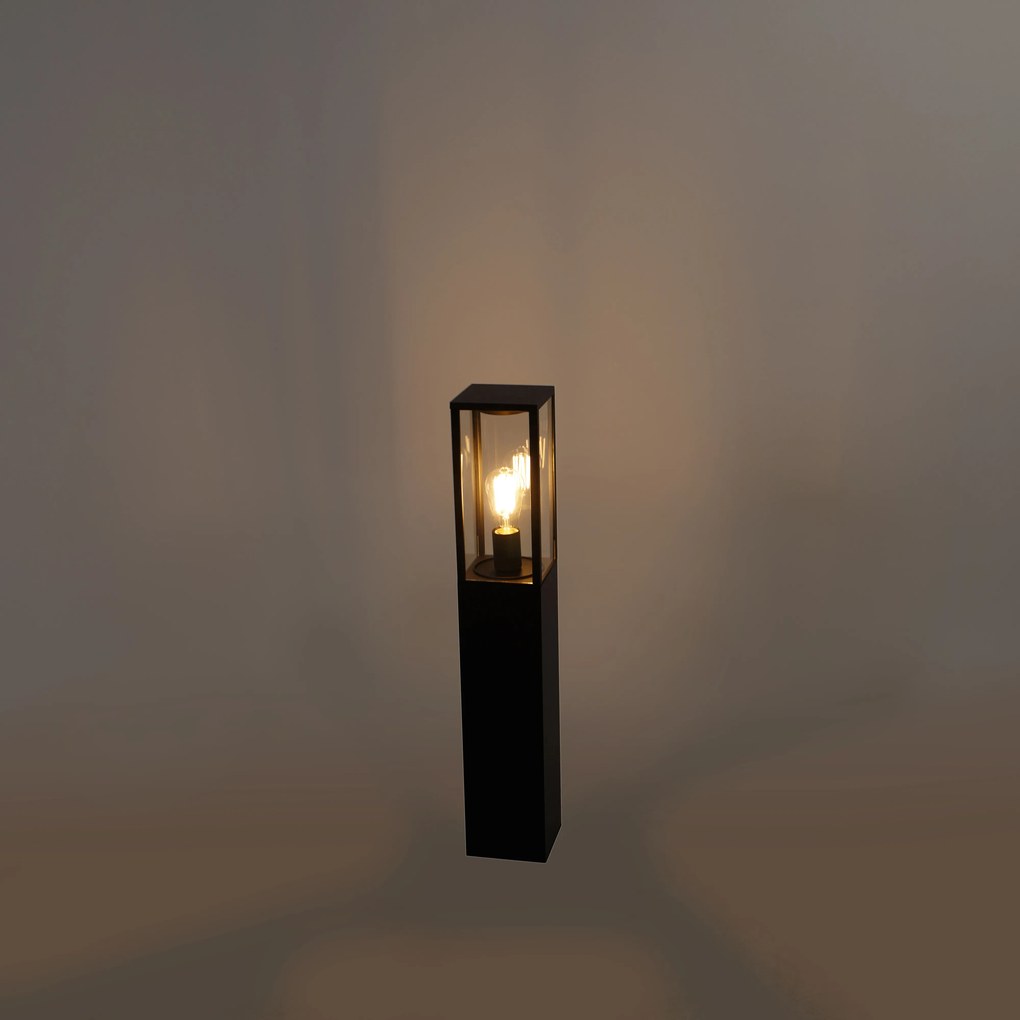 Candeeiro de pé industrial para exterior preto 80 cm IP44 - Charlois