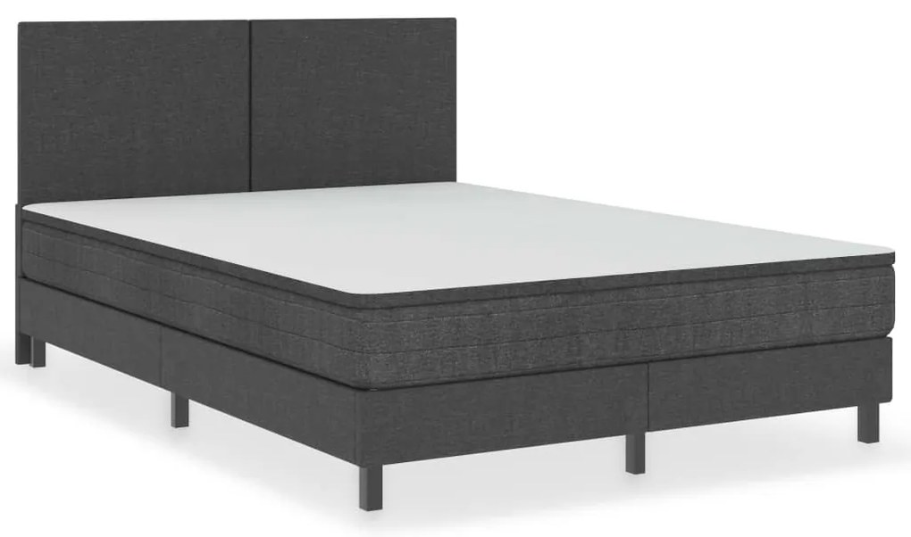 Cabeceira de cama 160x200 cm tecido cinzento-escuro