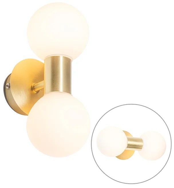 Aplique moderno dourado IP44 2 luzes - Cederic Moderno