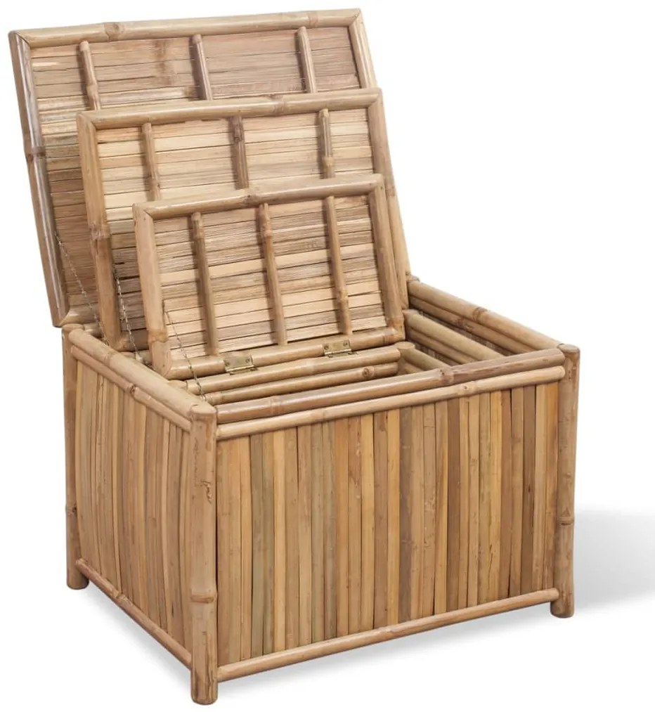 Conjunto 3 caixas de armazenamento de bambu