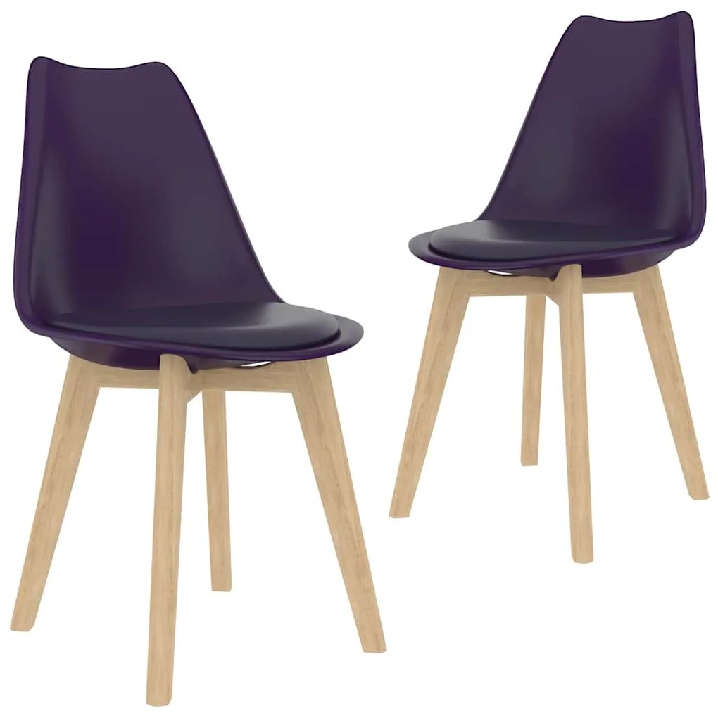vidaXL Cadeiras de jantar 2 pcs plástico lilás