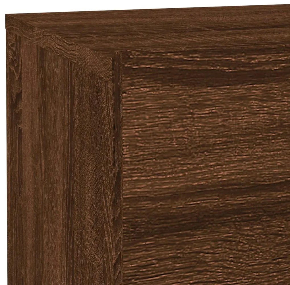 Mesa de cabeceira com luzes LED 70x36x40,5 cm carvalho castanho