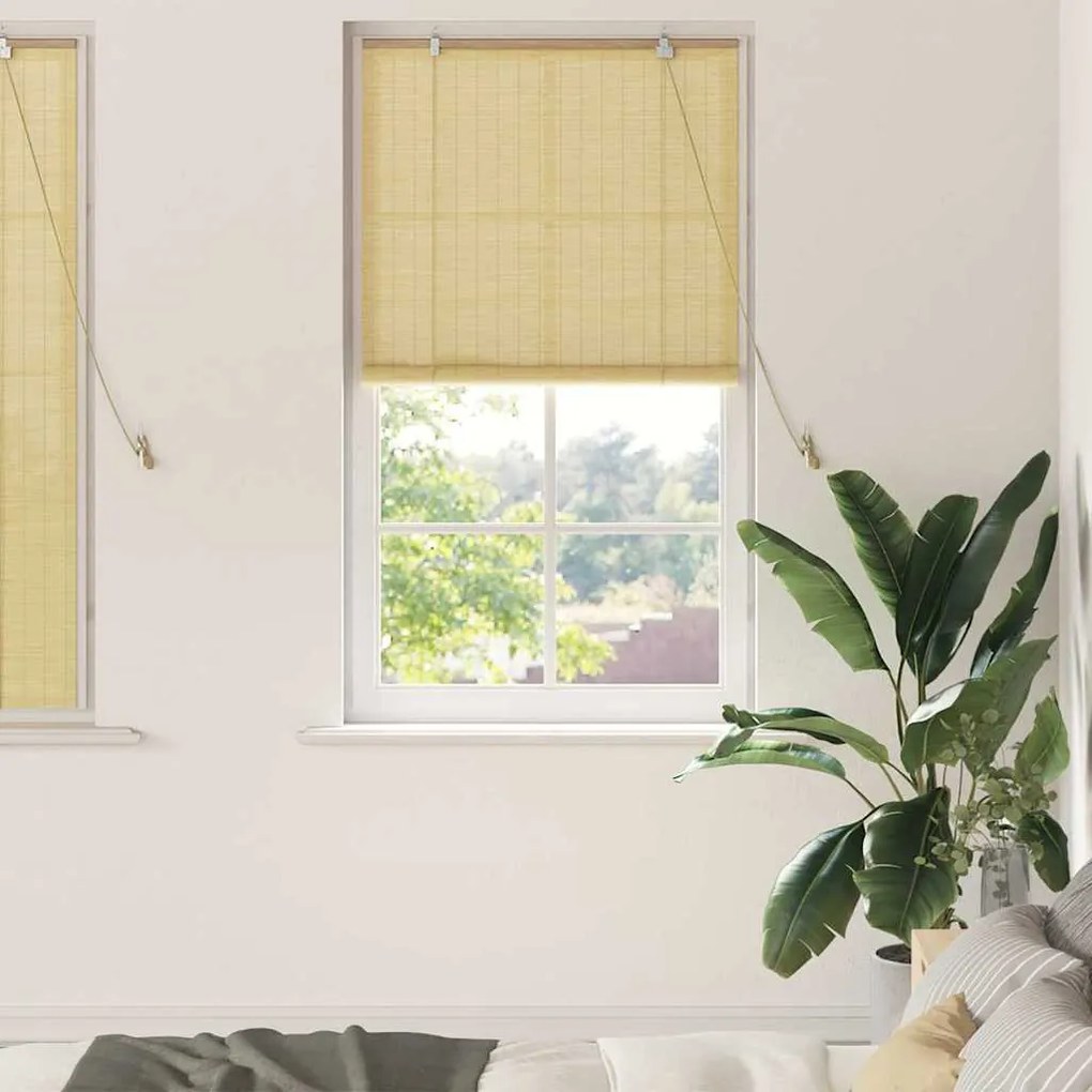 vidaXL Estores de rolo com cortinas Manual Natura 80 x 160 cm Bambu