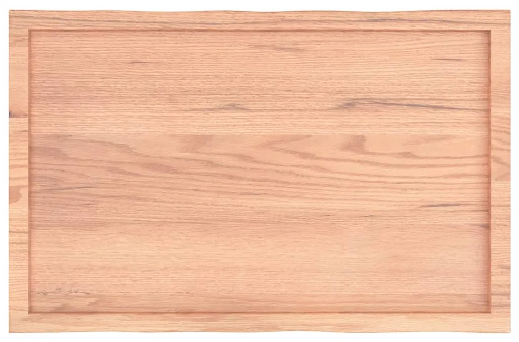 Tampo de mesa com bordas vivas carvalho tratado castanho-claro