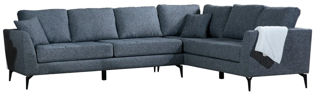 Sofá de Canto Tempo - Cinza Escuro - 300cm x 83cm x 90cm