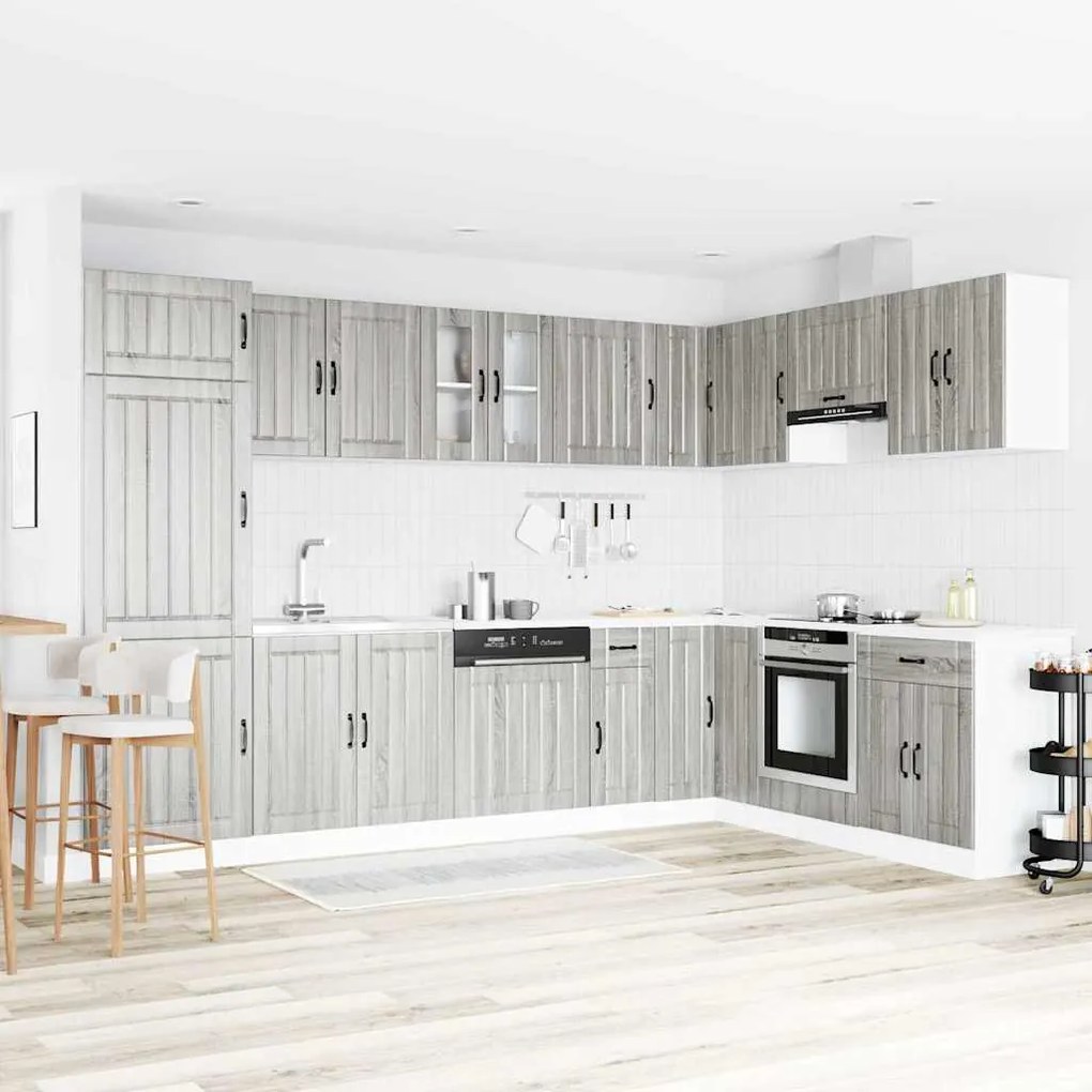 vidaXL Armário de Cozinha 2 pcs Cinzento-claro 80 x 46 x 81.5 cm