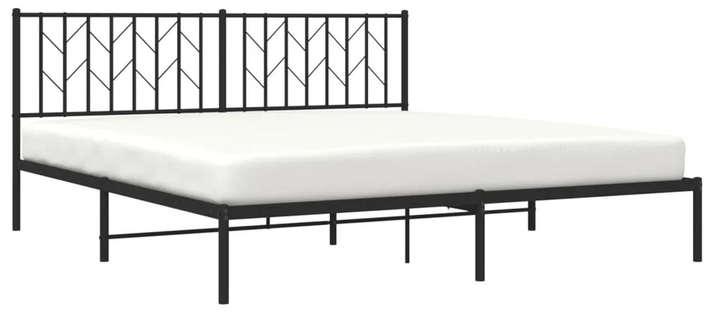 Estrutura de cama em metal com cabeceira 180x200 cm preto