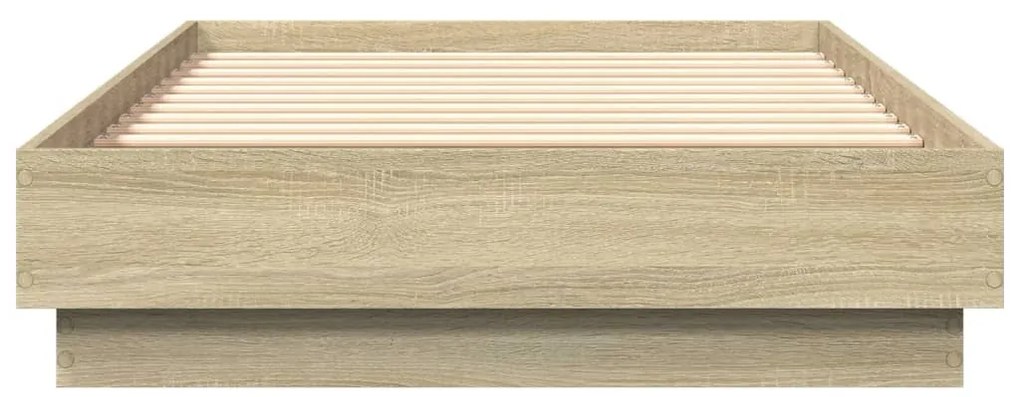 Estrutura de cama com luzes LED 90x190 cm carvalho sonoma
