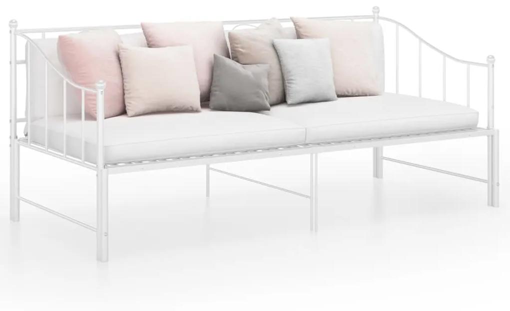 324777 vidaXL Estrutura sofá-cama de puxar 90x200 cm metal branco