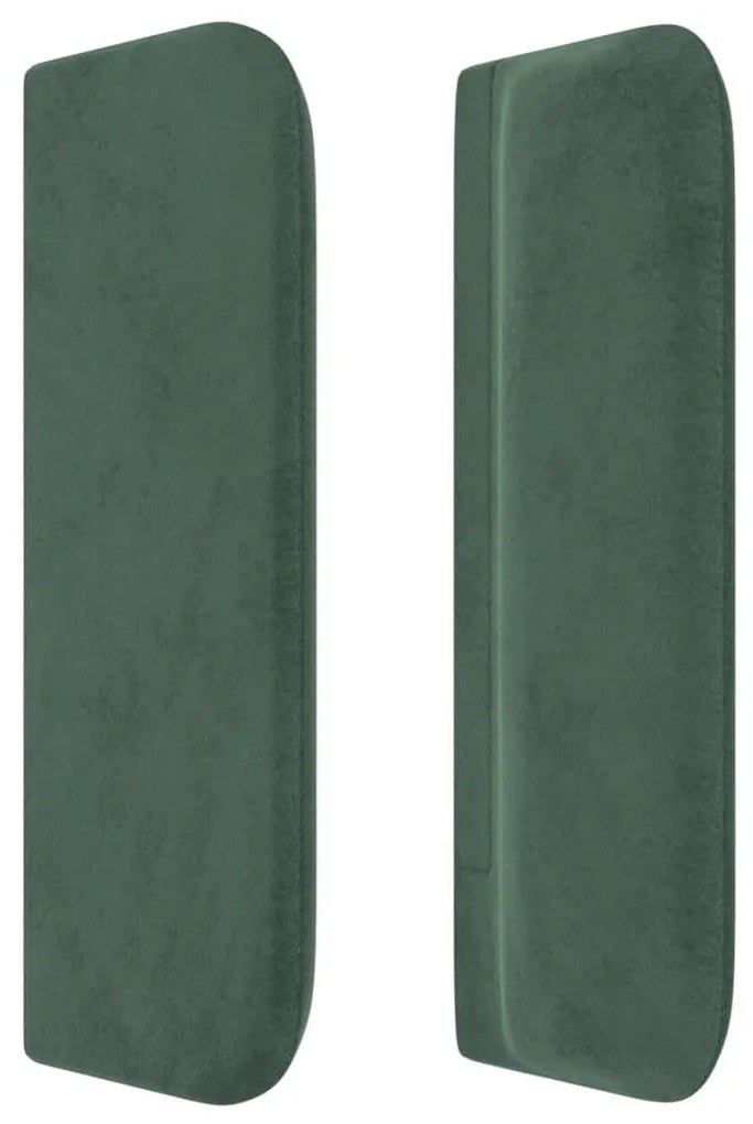 Cabeceira de cama c/ abas veludo 203x16x78/88cm verde-escuro
