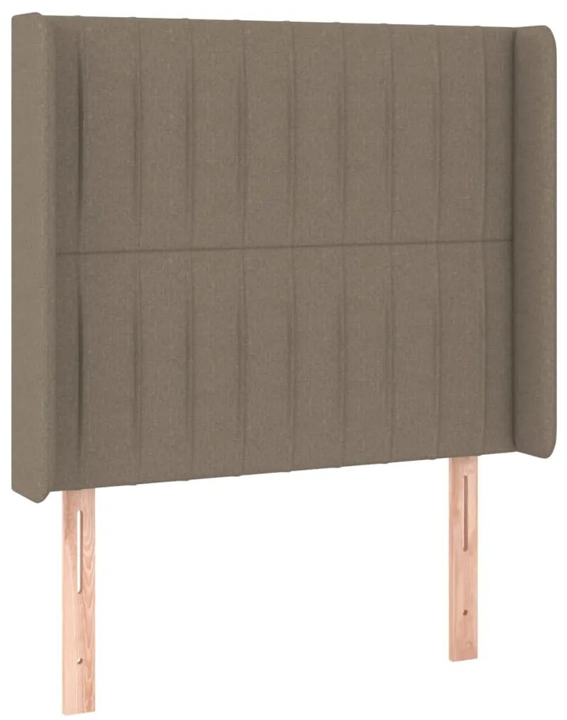 Cama box spring + colchão/LED 90x200cm tecido cinza-acastanhado