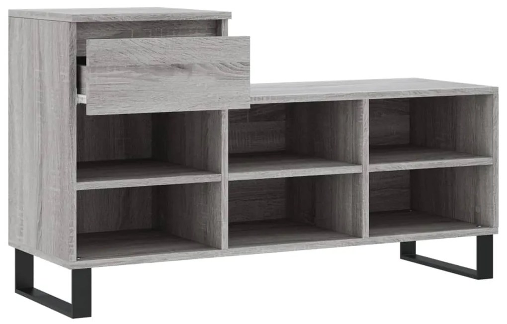 Sapateira 102x36x60 cm derivados de madeira cinzento sonoma