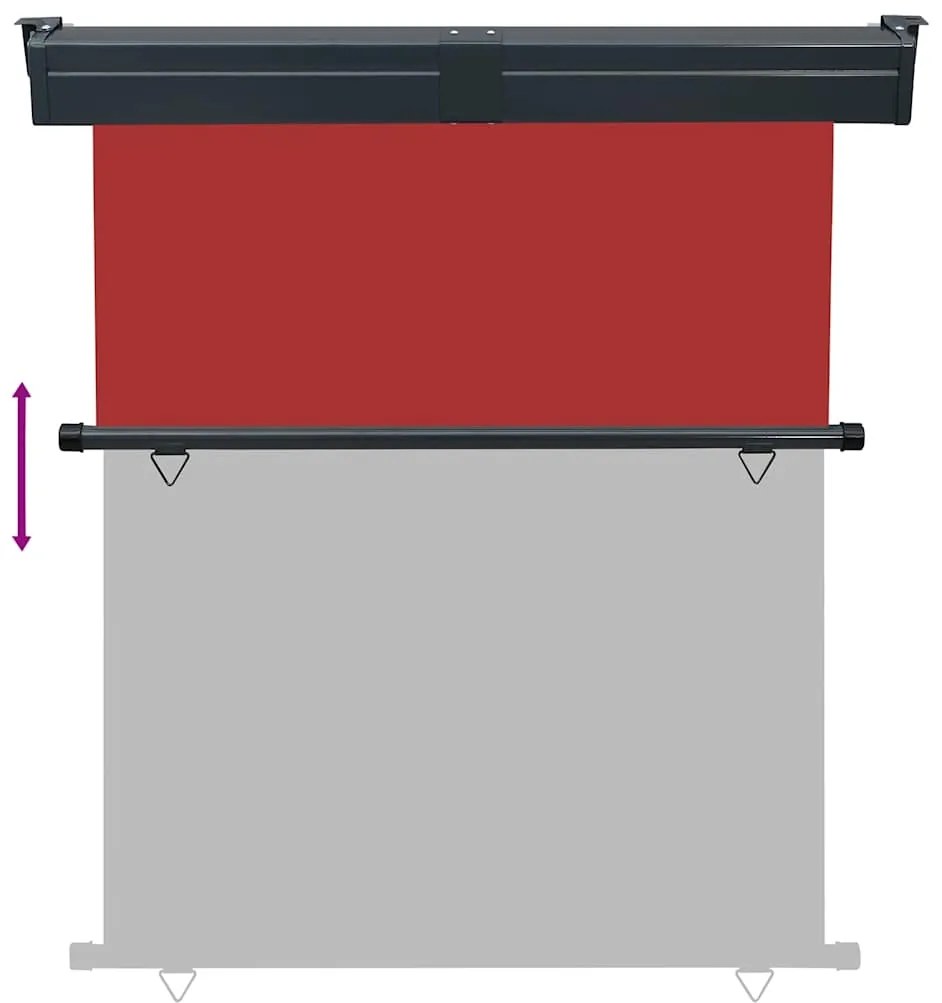 Toldo lateral para varanda 145x250 cm vermelho