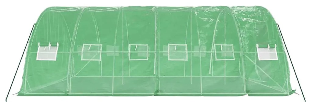 Estufa com estrutura de aço 30 m² 6x5x2,3 m verde