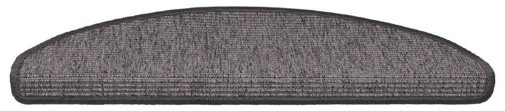 Tapetes de escada autoadesivos 15 pcs 65x21x4cm cinzento e bege