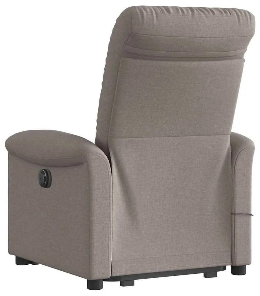 Poltrona elevatória de massagens tecido cinzento-acastanhado