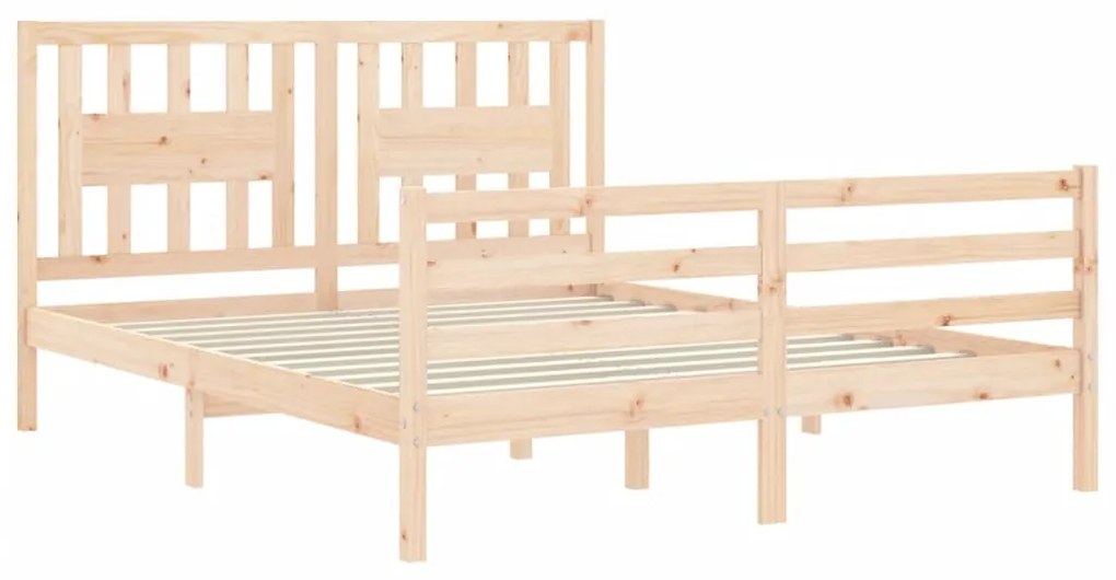 Estrutura de cama com cabeceira 160x200 cm madeira maciça