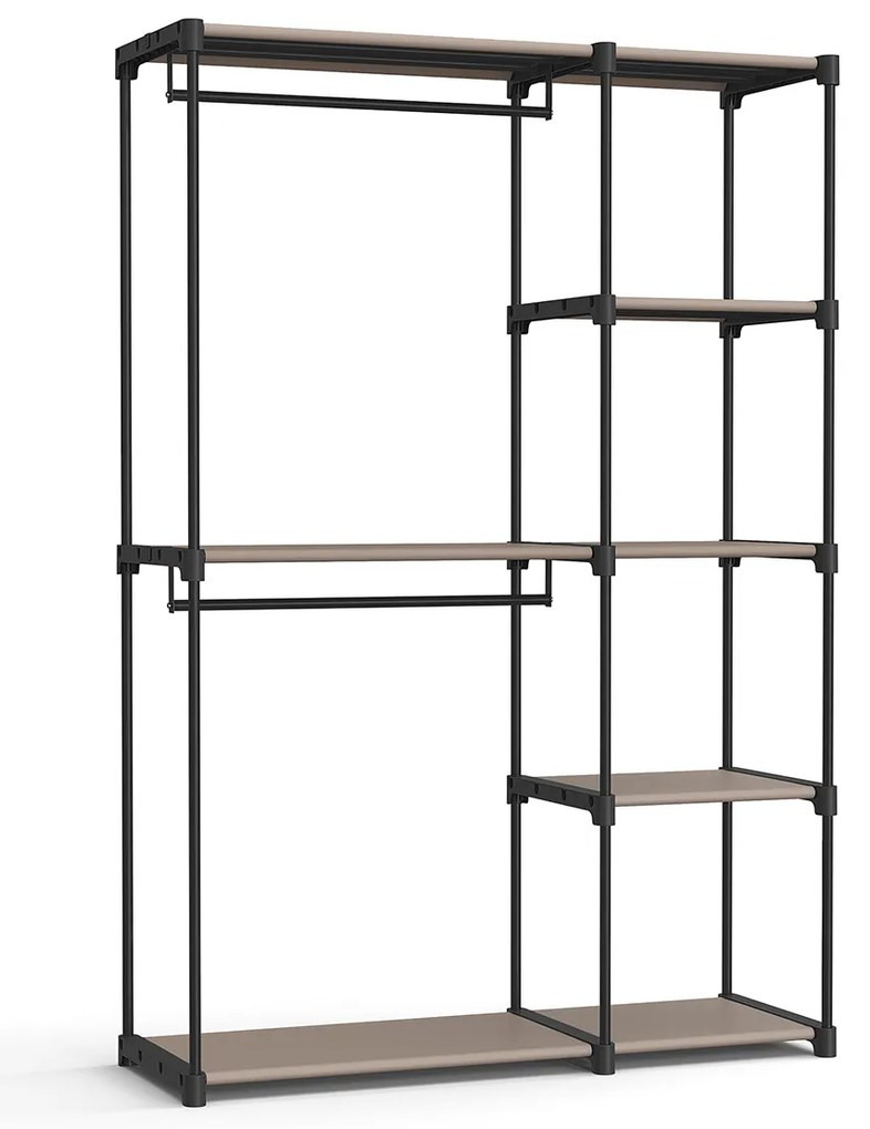 Guarda roupa aberto com varões para roupa 43 x 124 x 182 cm Castanho-greige