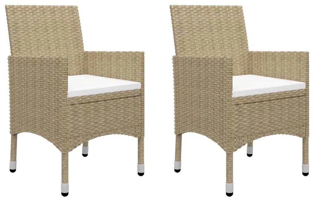 3 pcs conjunto de jantar para jardim bege
