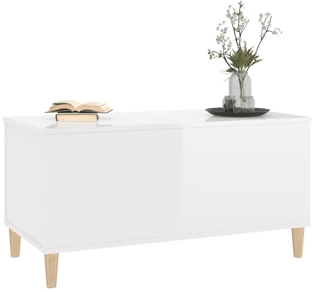 Mesa centro 90x44,5x45 cm derivados de madeira branco brilhante