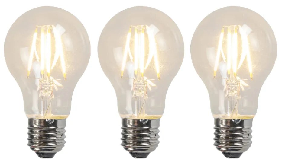 Conjunto de 3 Lâmpadas LED E27 A60 4W 320lm 2700K