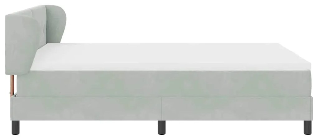 Camas Box com Colchão vidaXL Cinza Claro 140x190 cm Veludo