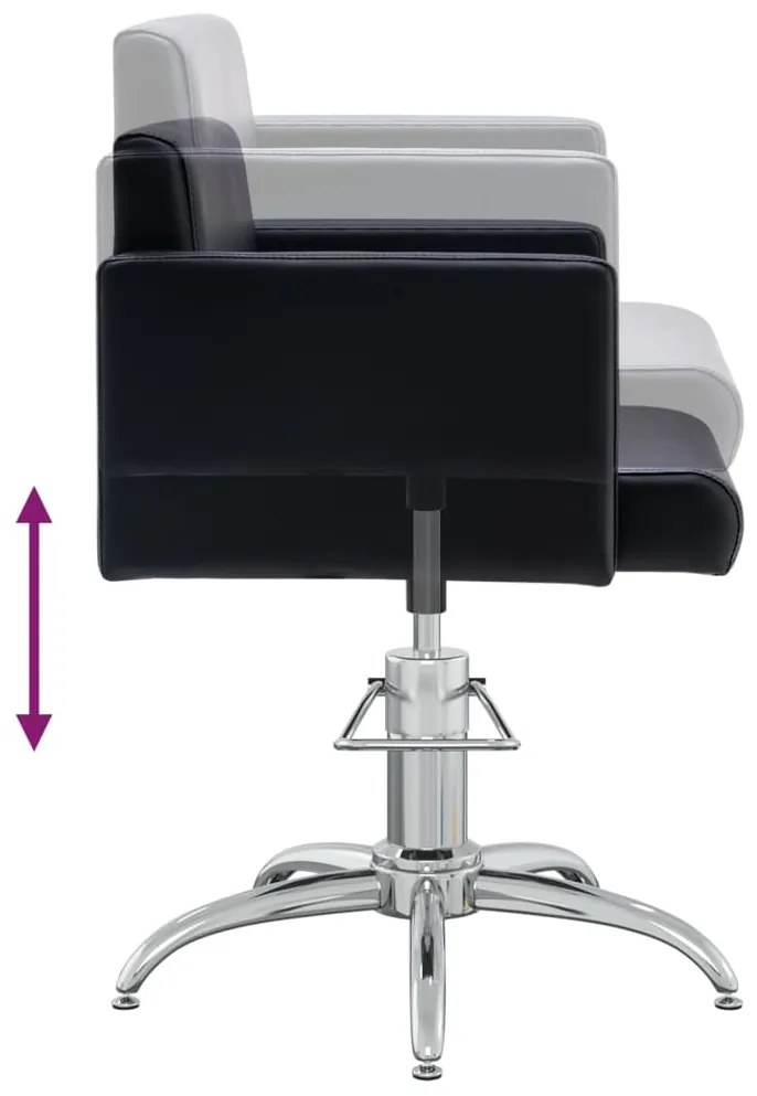 Cadeira de Cabeleireiro em Couro Artificial - Preto - Design Moderno