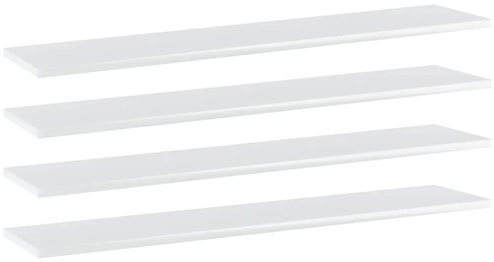 vidaXL Prateleiras estante 4pcs 100x20x1,5cm contrap. branco brilhante