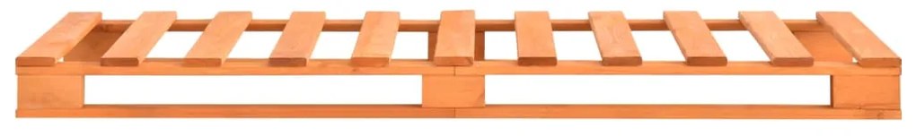 Estrutura de cama em paletes pinho maciço 100x200 cm castanho