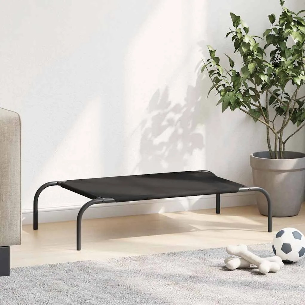 Cama para cães elevada 90x50x20cm tecido oxford e aço preto