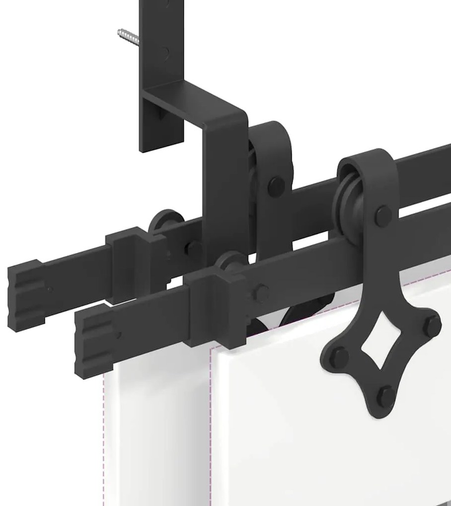 Kit de ferragens para porta deslizante 427 cm aço preto