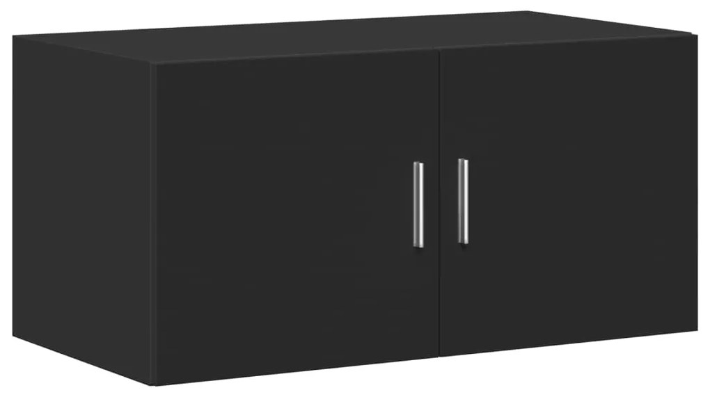 Armário de arrumação 80x42,5x225 cm derivados de madeira preto