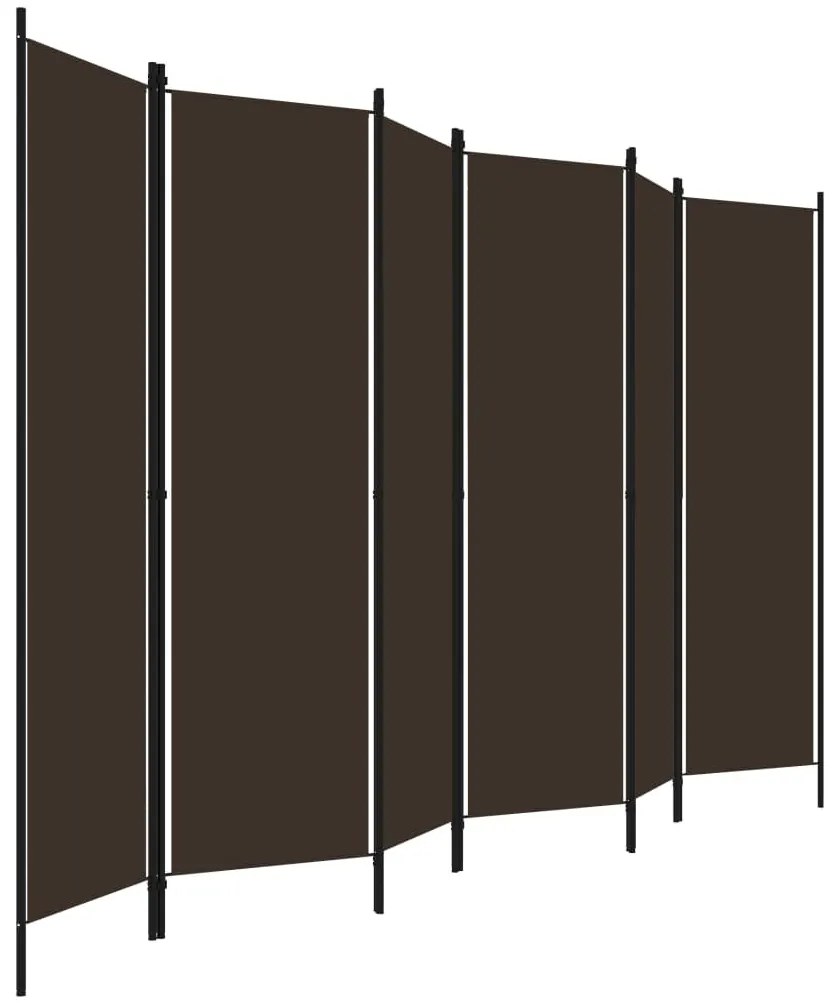 Divisória de quarto com 6 painéis 300x180 cm castanho