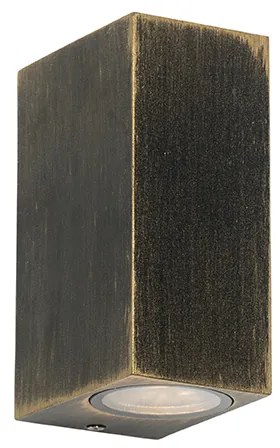 Candeeiro de parede moderno ouro antigo 2 luzes IP44 - Baleno