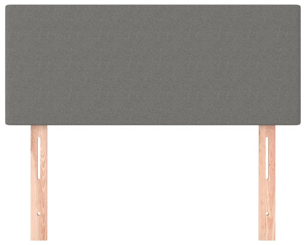 Cabeceira de cama tecido 80x5x78/88 cm cinzento-escuro