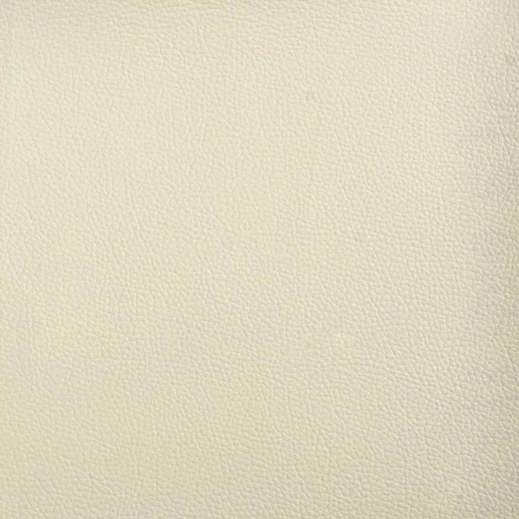 Sofá de 3 lugares 180 cm couro artificial cor creme