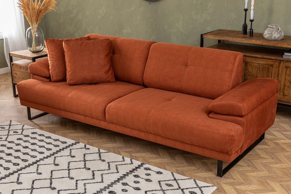 Sofá-cama de 3 Lugares Mustang – Laranja – 239x99x83 cm