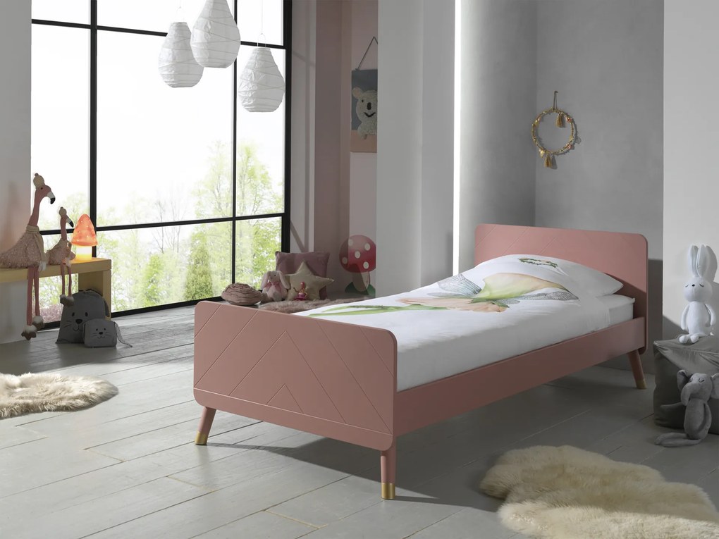 Cama infantil da Coleção BILLY (90x200cm) + Estrado Rosa