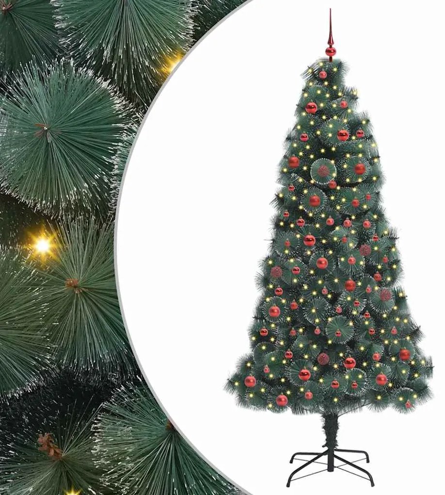 vidaXL Árvore de Natal Artificial Pré-iluminada com Conjunto de Bolas