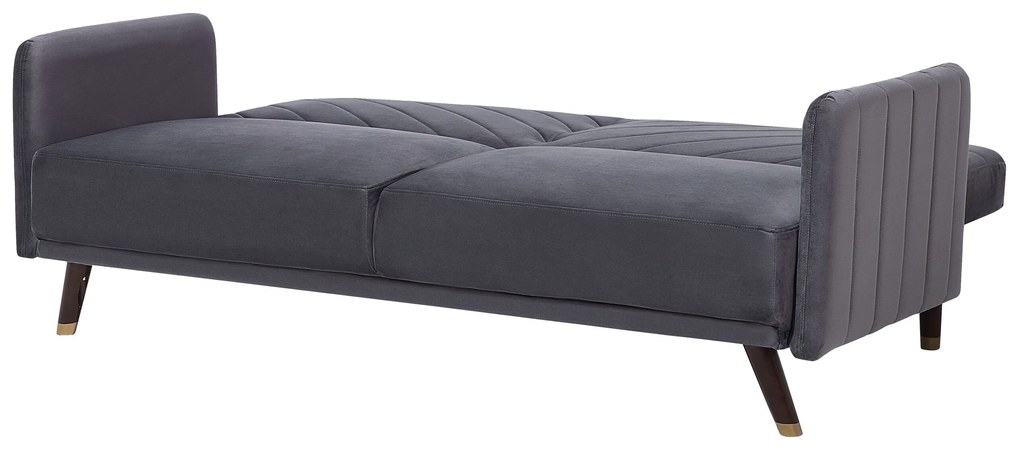 Sofá-cama de 3 lugares em tecido cinzento SENJA Beliani