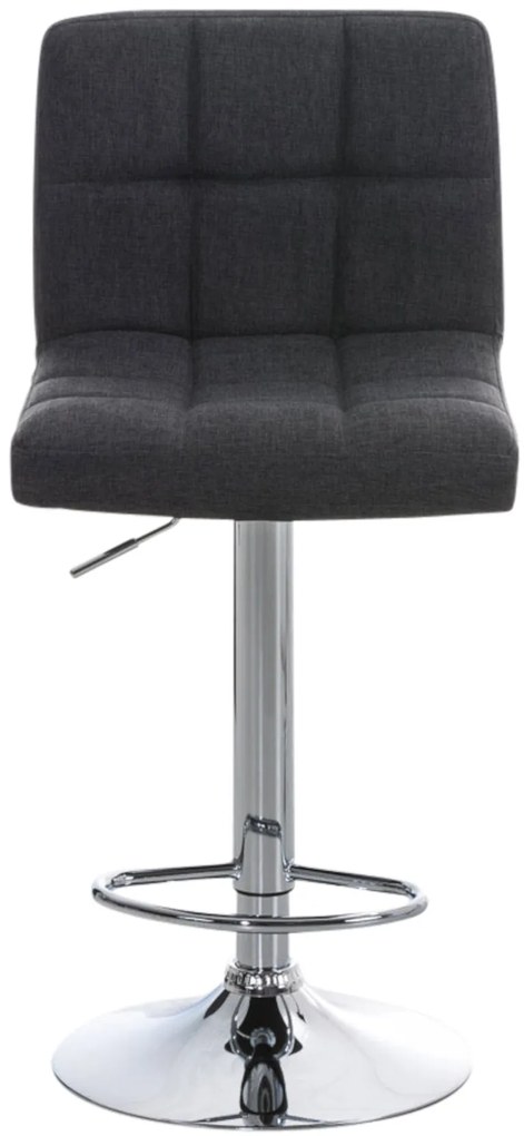 Conjunto de 2 bancos de bar Peru em tecido e com estrutura cromada 46 x 94-114 x 47 cm Cinzento escuro