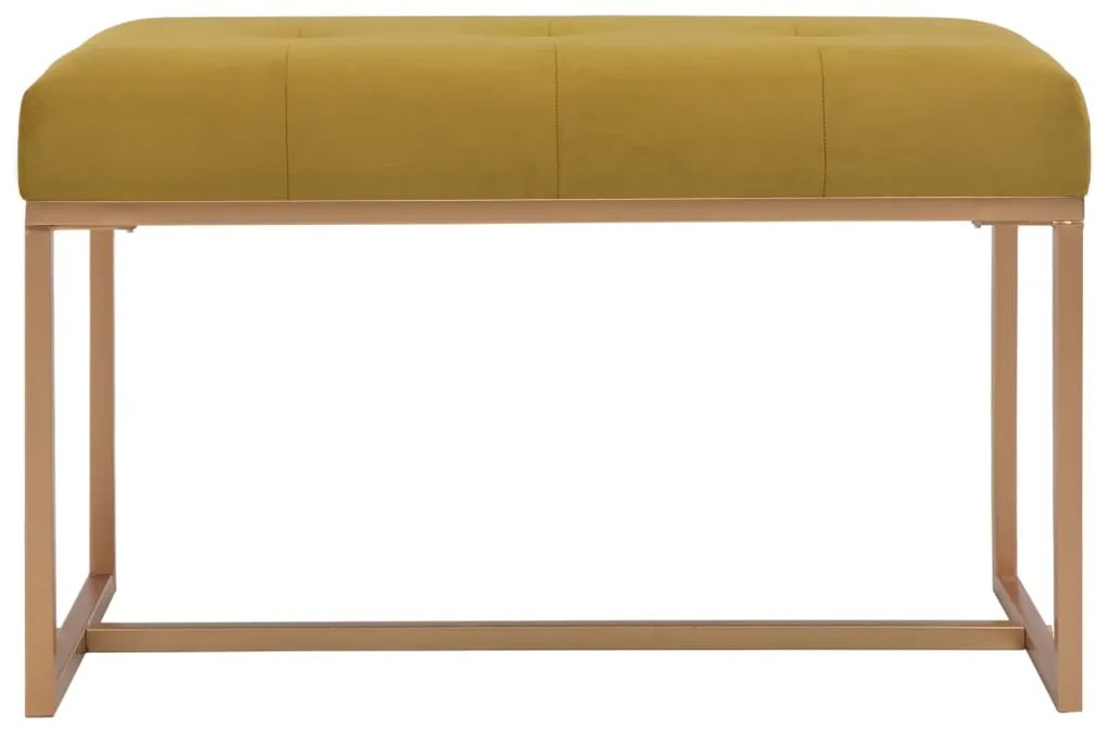Banco 80 cm veludo mostarda