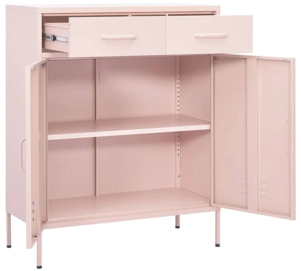 Armário de arrumação aço 80x35x101,5 cm rosa