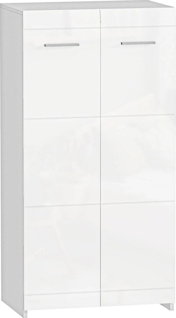 Sapateira Armário para Sapatos Moderno com Prateleiras Ajustáveis para 10 Pares de Sapatos 55x36x108 cm Branco Brilhante