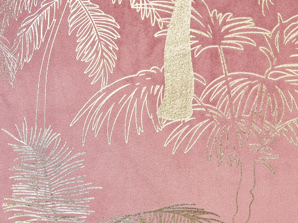 Conjunto de 2 almofadas decorativas em veludo rosa 45 x 45 cm CARANDAY Beliani