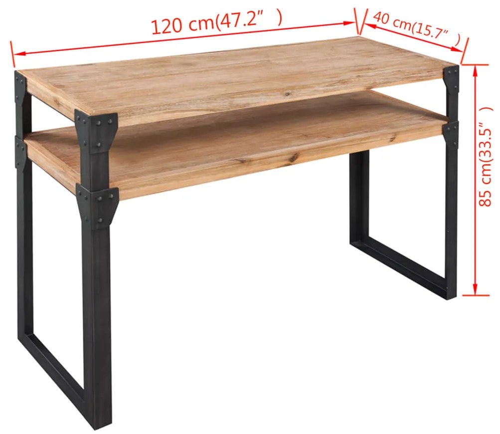 Mesa consola, madeira de acácia maciça, 120x40x85 cm