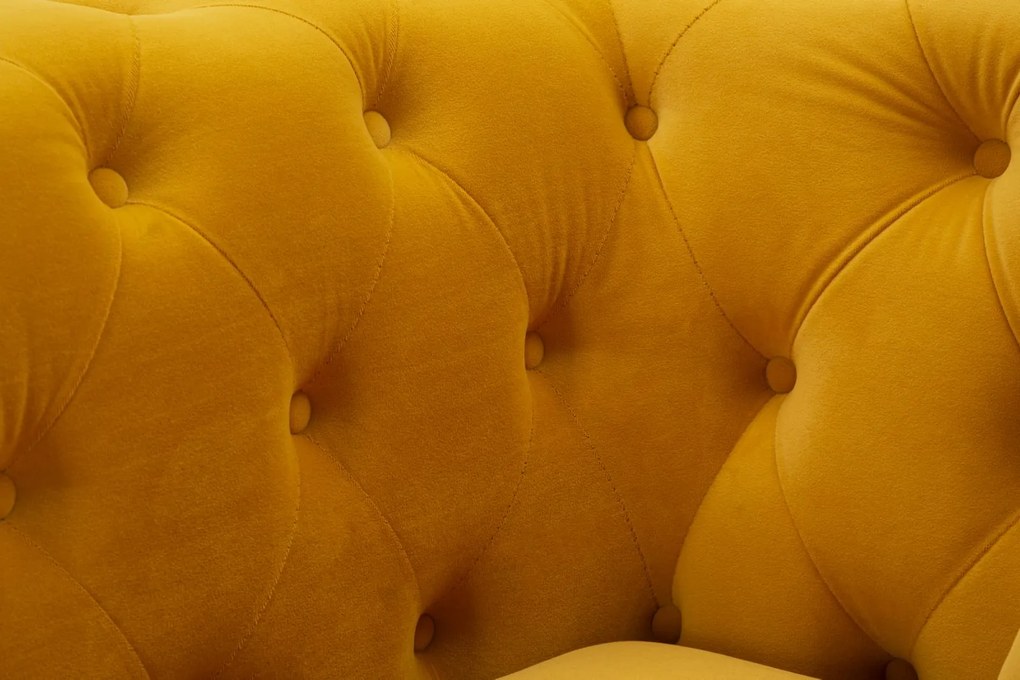 Poltrona Emy Mustard com Almofada - Madeira e Veludo Mostarda com Pern