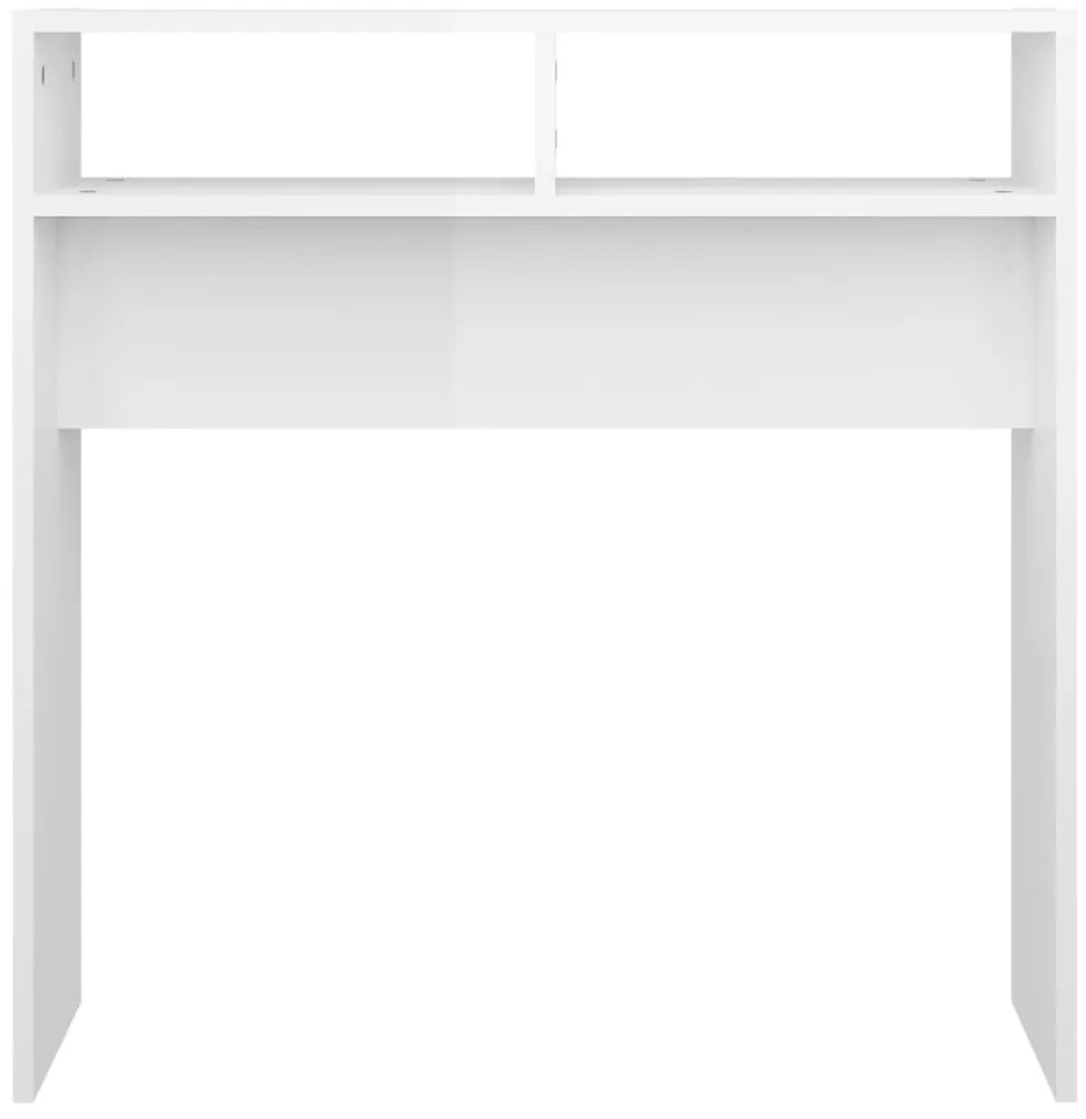 Mesa consola 78x30x80 cm derivados de madeira branco brilhante